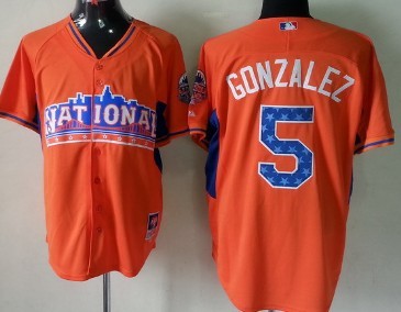 Colorado Rockies #5 Carlos Gonzalez 2013 All-Star Orange Jersey