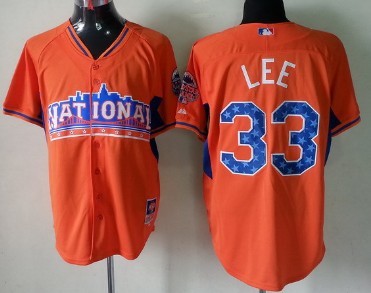 Philadelphia Phillies #33 Cliff Lee 2013 All-Star Orange Jersey