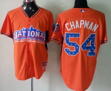 Cincinnati Reds #54 Aroldis Chapman 2013 All-Star Orange Jersey