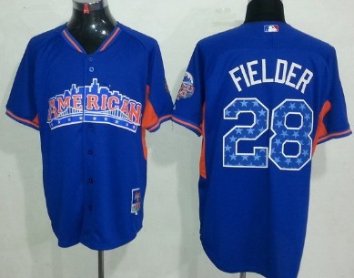 Detroit Tigers #28 Prince Fielder 2013 All-Star Blue Jersey