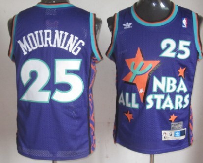 NBA 1995 All-Star #25 Alonzo Mourning Purple Swingman Throwback Jersey 