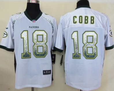 Nike Green Bay Packers #18 Randall Cobb Drift Fashion White Elite Jersey