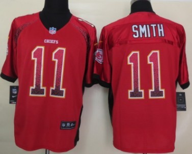 Nike Kansas City Chiefs #11 Alex Smith Drift Fashion Red Elite Jersey