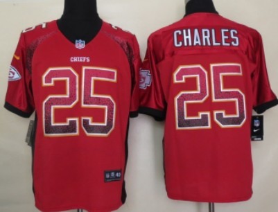 Nike Kansas City Chiefs #25 Jamaal Charles Drift Fashion Red Elite Jersey