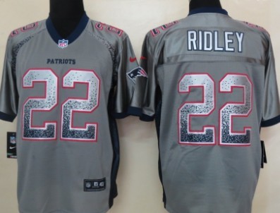 Nike New England Patriots #22 Stevan Ridley Drift Fashion Gray Elite Jersey