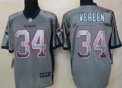 Nike New England Patriots #34 Shane Vereen Drift Fashion Gray Elite Jersey