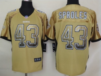Nike New Orleans Saints #43 Darren Sproles Drift Fashion Gold Elite Jersey