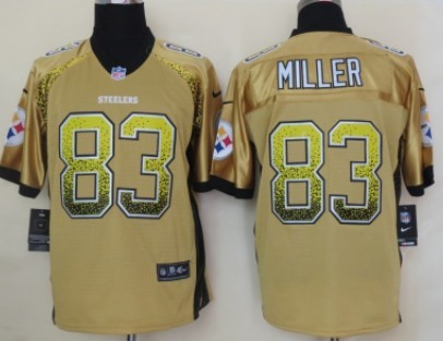 Nike Pittsburgh Steelers #83 Heath Miller Drift Fashion Yellow Elite Jersey
