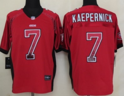 Nike San Francisco 49ers #7 Colin Kaepernick Drift Fashion Red Elite Jersey