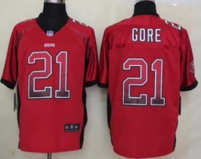Nike San Francisco 49ers #21 Frank Gore Drift Fashion Red Elite Jersey
