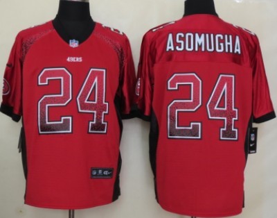 Nike San Francisco 49ers #24 Nnamdi Asomugha Drift Fashion Red Elite Jersey