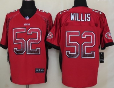 Nike San Francisco 49ers #52 Patrick Willis Drift Fashion Red Elite Jersey