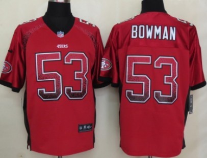Nike San Francisco 49ers #53 Navorro Bowman Drift Fashion Red Elite Jersey