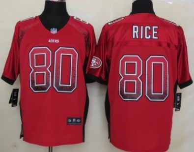 Nike San Francisco 49ers #80 Jerry Rice Drift Fashion Red Elite Jersey