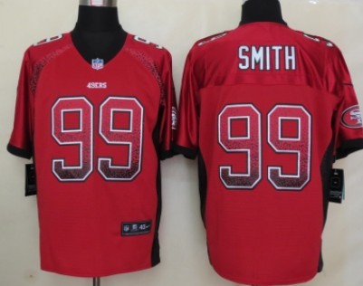 Nike San Francisco 49ers #99 Aldon Smith Drift Fashion Red Elite Jersey