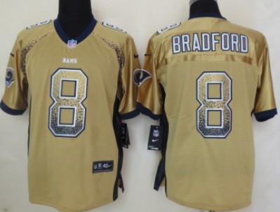 Nike St. Louis Rams #8 Sam Bradford Drift Fashion Gold Elite Jersey