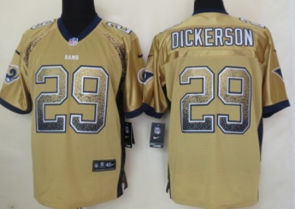 Nike St. Louis Rams #29 Eric Dickerson Drift Fashion Gold Elite Jersey