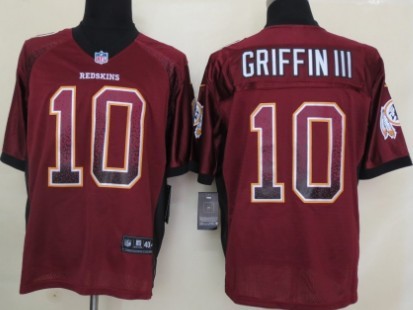 Nike Washington Redskins #10 Robert Griffin III Drift Fashion Red Elite Jersey