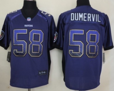 Nike Baltimore Ravens #58 Elvis Dumervil Drift Fashion Purple Elite Jersey