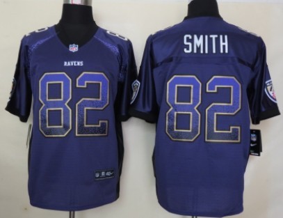 Nike Baltimore Ravens #82 Torrey Smith Drift Fashion Purple Elite Jersey 