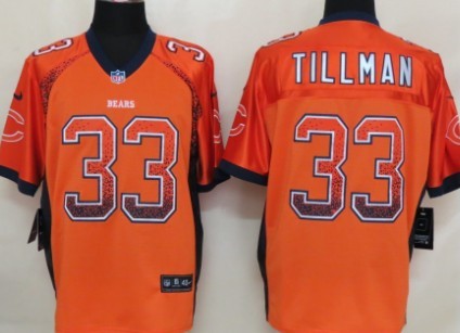Nike Chicago Bears #33 Charles Tillman Drift Fashion Orange Elite Jersey