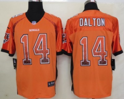 Nike Cincinnati Bengals #14 Andy Dalton Drift Fashion Orange Elite Jersey