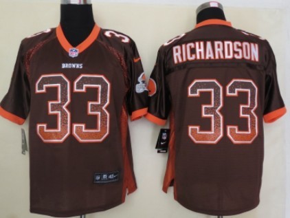 Nike Cleveland Browns #33 Trent Richardson Drift Fashion Brown Elite Jersey