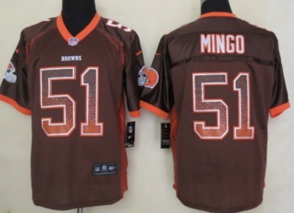 Nike Cleveland Browns #51 Barkevious Mingo Drift Fashion Brown Elite Jersey 