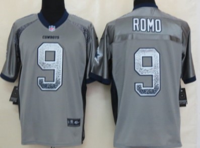 Nike Dallas Cowboys #9 Tony Romo Drift Fashion Gray Elite Jersey 