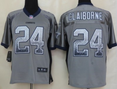 Nike Dallas Cowboys #24 Morris Claiborne Drift Fashion Gray Elite Jersey 