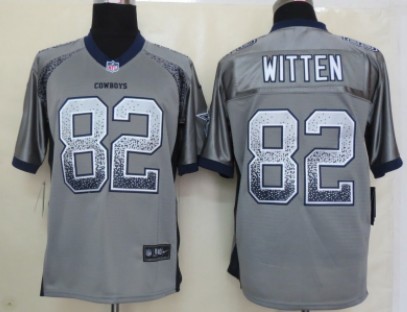 Nike Dallas Cowboys #82 Jason Witten Drift Fashion Gray Elite Jersey