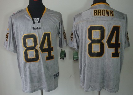 Nike Pittsburgh Steelers #84 Antonio Brown Lights Out Gray Elite Jersey 