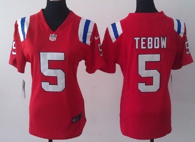 Nike New England Patriots #5 Tim Tebow Red Game Womens Jersey 