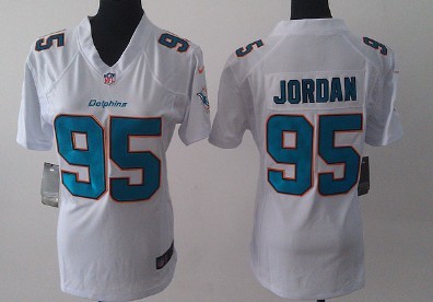 Nike Miami Dolphins #95 Dion Jordan 2013 White Game Womens Jersey