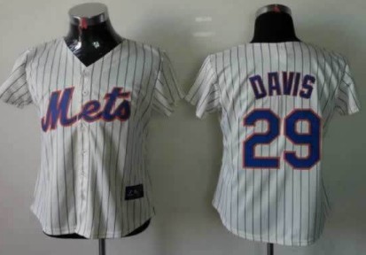 New York Mets #29 Ike Davis Cream Womens Jersey
