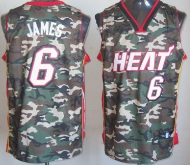 Miami Heat #6 LeBron James Camo Fashion Jersey