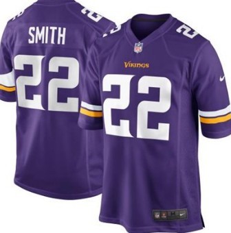 Nike Minnesota Vikings #22 Harrison Smith 2013 Purple Game Kids Jersey 