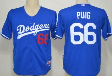 Los Angeles Dodgers #66 Yasiel Puig Blue Kids Jersey 