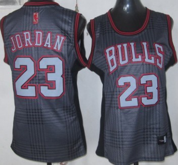Chicago Bulls #23 Michael Jordan Black Rhythm Fashion Womens Jersey 