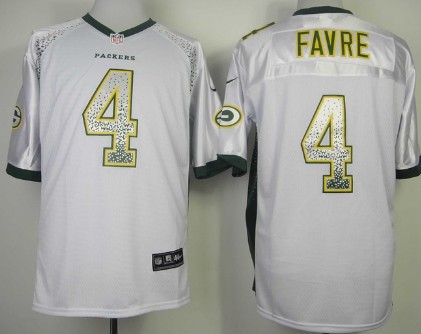 Nike Green Bay Packers #4 Brett Favre Drift Fashion White Elite Jersey 