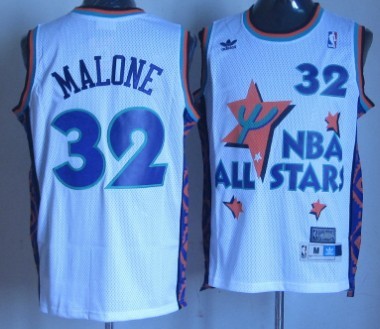 NBA 1995 All-Star #32 Karl Malone White Swingman Throwback Jersey 