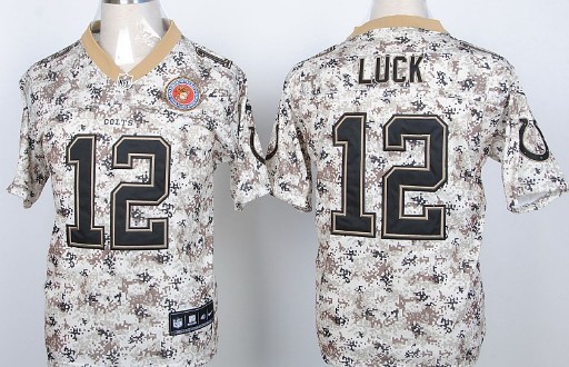 Nike Indianapolis Colts #12 Andrew Luck 2013 USMC Camo Elite Jersey