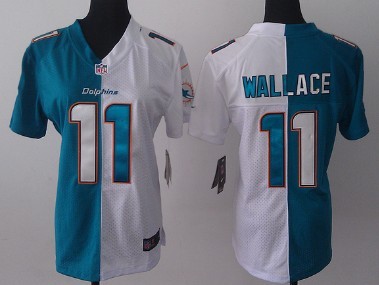 Nike Miami Dolphins #11 Mike Wallace 2013 Green/White Two Tone Womens Jersey