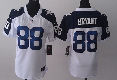 Nike Dallas Cowboys #88 Dez Bryant White Thanksgiving Game Womens Jersey 