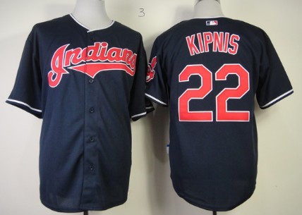 Cleveland Indians #22 Jason Kipnis Navy Blue Jersey