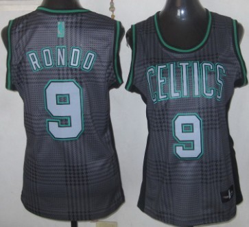 Boston Celtics #9 Rajon Rondo Black Rhythm Fashion Womens Jersey