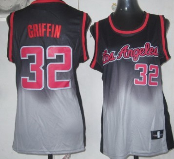 Los Angeles Clippers #32 Blake Griffin Black/Gray Fadeaway Fashion Womens Jersey 