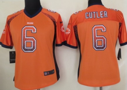 Nike Chicago Bears #6 Jay Cutler Drift Fashion Orange Womens Jersey 