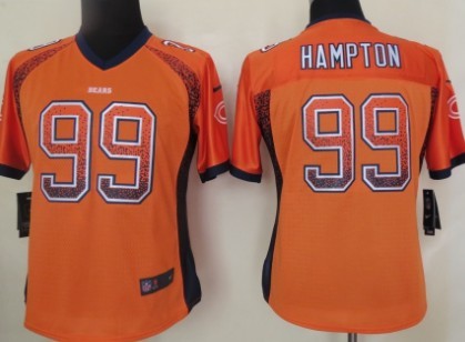 Chicago Bears #99 Dan Hampton Drift Fashion Orange Womens Jersey 