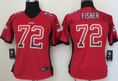 Nike Kansas City Chiefs #72 Eric Fisher Drift Fashion Red Womens Jersey 